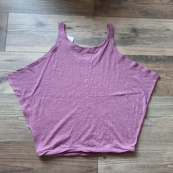 NWT Free People We The Free Wine Boxy Taper Cinch Waisted Tank Top Womens XS - Picture 2 of 8